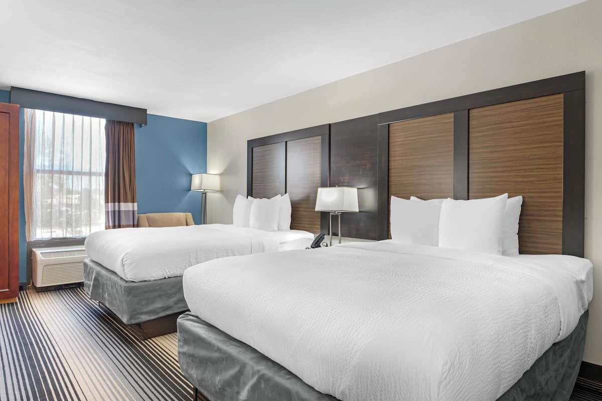 Standard Room, 2 Queen Beds, Non Smoking | Premium bedding, down comforters, desk, laptop workspace