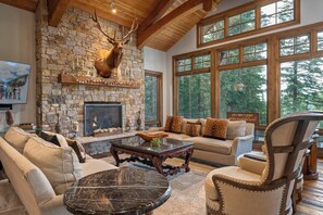 Smart TV, fireplace, video games, books