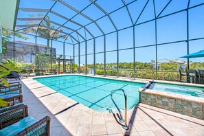 A heated pool - 5-Bedroom Family Beach & Pool House on Bonita Beach | Sleeps 11 (Bonita Springs)