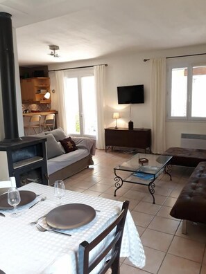 TV, fireplace, DVD player, books - Mas Longo Maï Avec Piscine (VIDAUBAN)