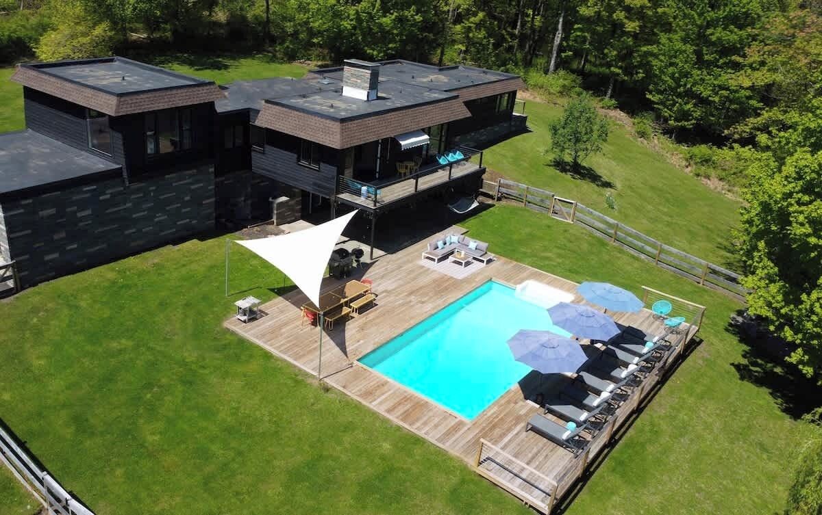 Private, enclosed pool with huge deck, bbqs, seating for many. 