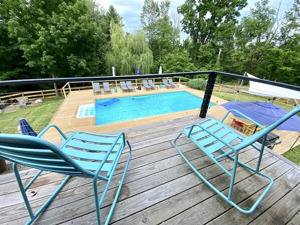Piscine extérieure, piscine chauffée