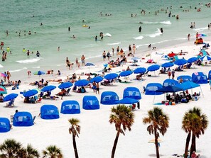 Beach nearby, sun-loungers