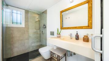 Dusche, Haartrockner, Handtücher
