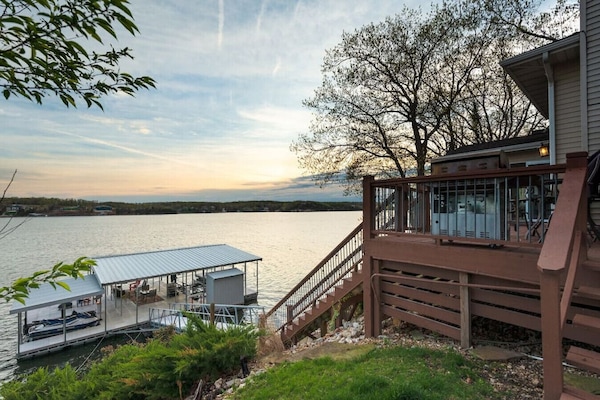 Looking down at the dock