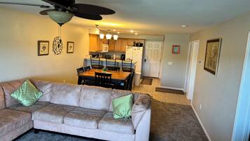 TV, fireplace, DVD player