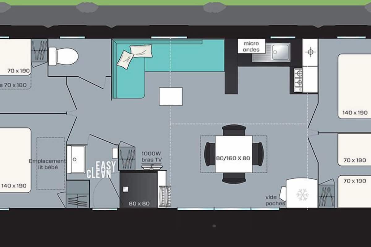 Premium Mobile Home, 4 Bedrooms | Floor plan
