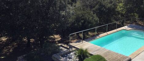 Piscine extérieure, piscine chauffée