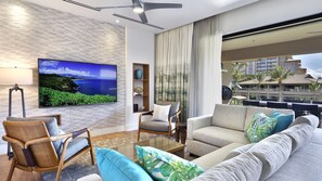 Smart TV, DVD player, stereo