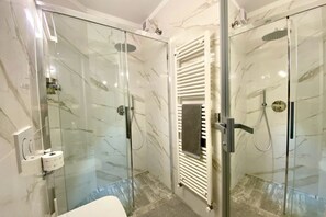 Shower, rainfall showerhead, hair dryer, bidet