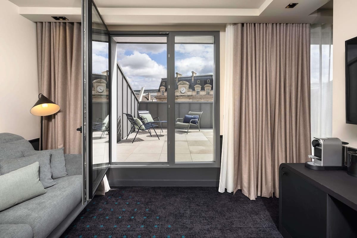 Junior Suite, 1 King Bed with Sofa bed, Terrace | Premium bedding, pillowtop beds, in-room safe, individually decorated