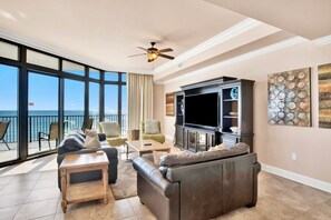 TV - The Oasis 409 | Spacious, Lazy River, Poolside Grill, New Splash Pad, Pool with Slide! (Orange Beach)