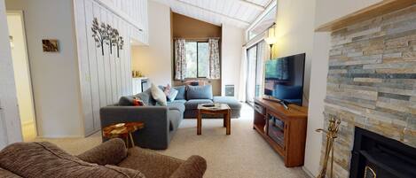 TV, fireplace, DVD player