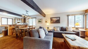 TV, fireplace, DVD player, stereo