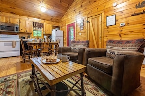 Interior - Secluded Cozy Cabin with Heart Jacuzzi, Hot Tub & Fireplace!  Pet Friendly! (Sevierville)