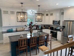 Fridge, microwave, oven, stovetop - NEW Beautiful Custom Build Beach Home. Oceanview Private Heated Pool (Emerald Isle)