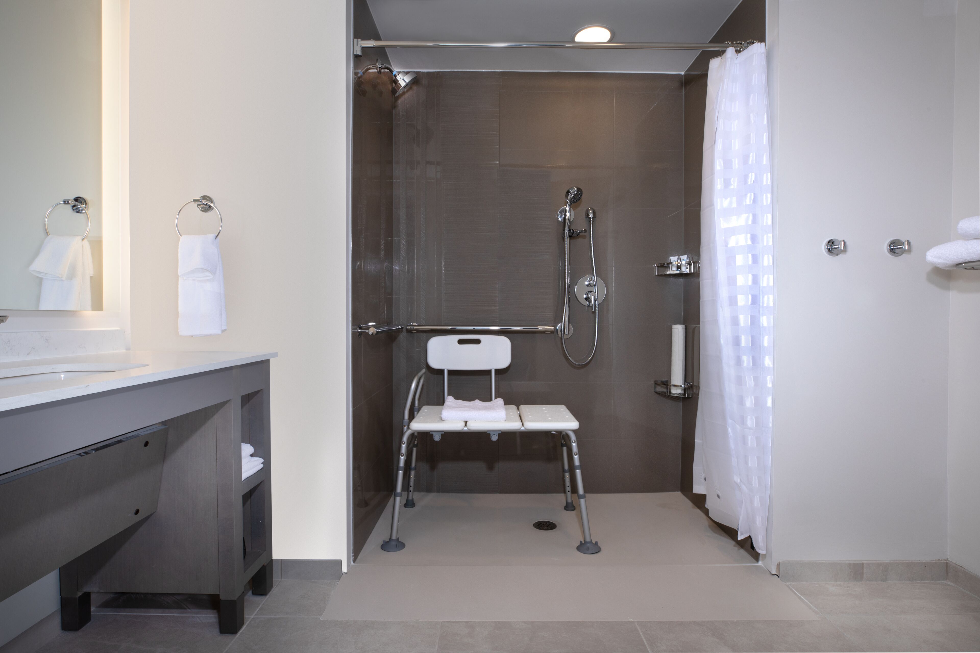 studio, 1 king bed with sofa bed, accessible, kitchen | bathroom | designer toiletries, hair dryer, towels, soap