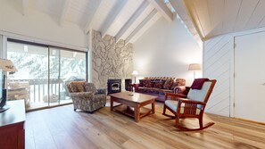 TV, fireplace, DVD player, stereo