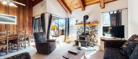 TV, fireplace, DVD player