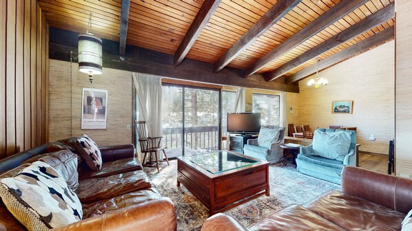 TV, fireplace, DVD player, foosball