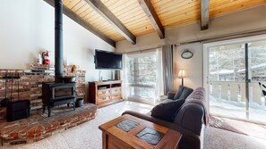 Fernseher, Kamin, DVD-Player