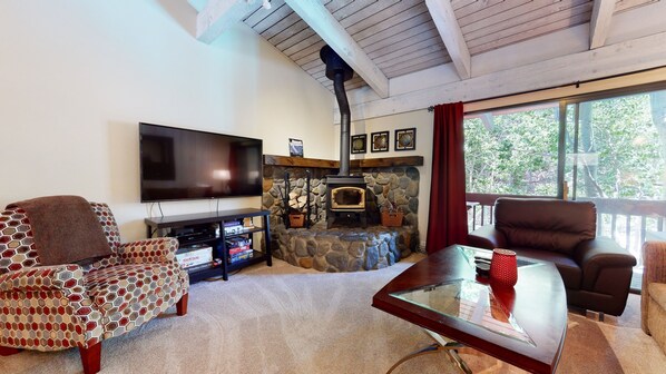 TV, fireplace, DVD player