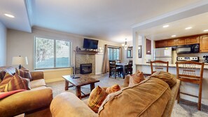 TV, fireplace, DVD player
