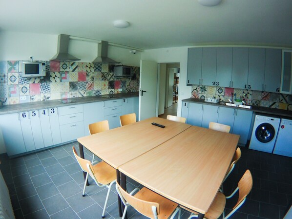 Full-sized fridge, microwave, oven, stovetop