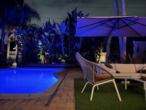 Piscine extérieure, piscine chauffée