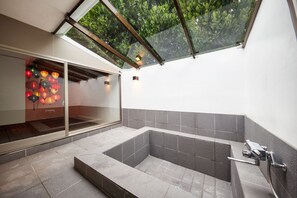 Deluxe Villa | Bathroom | Separate bathtub and shower, deep-soaking bathtub, rainfall showerhead - ADAN RESORT Lamp (Motobu)