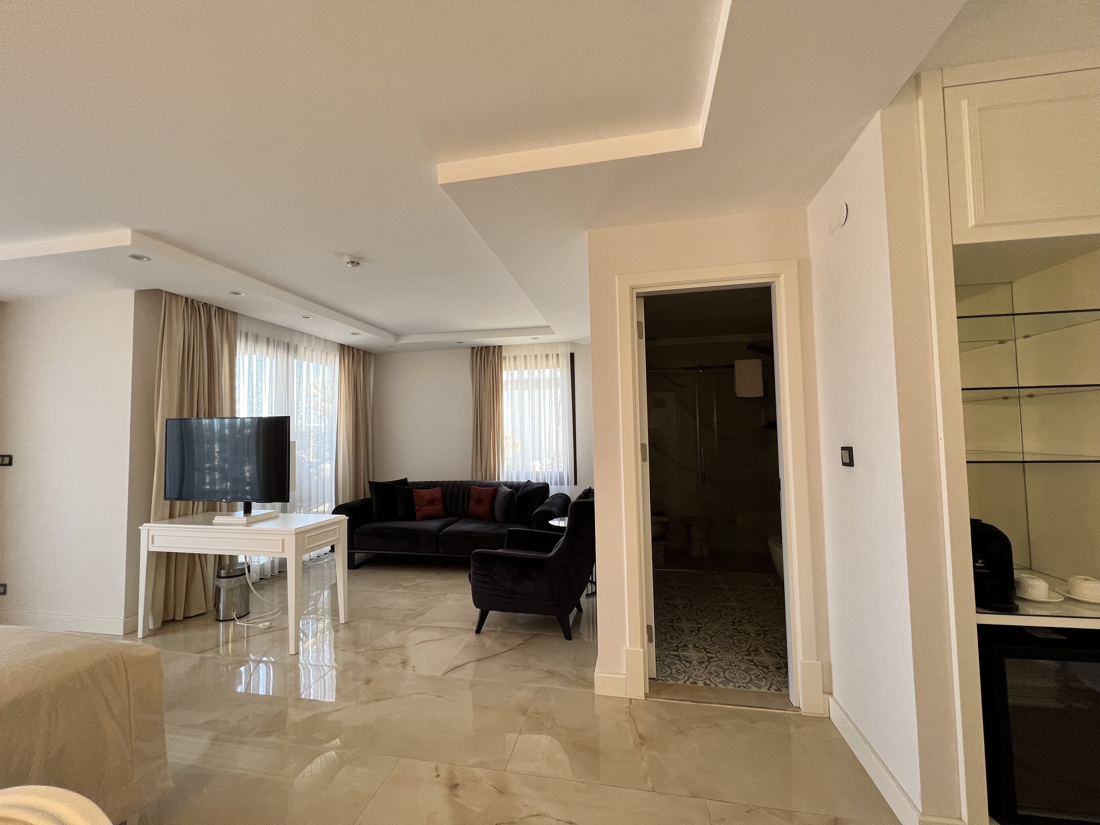 business room, private pool, sea view | egyptian cotton sheets, premium bedding, tempur-pedic beds, free minibar