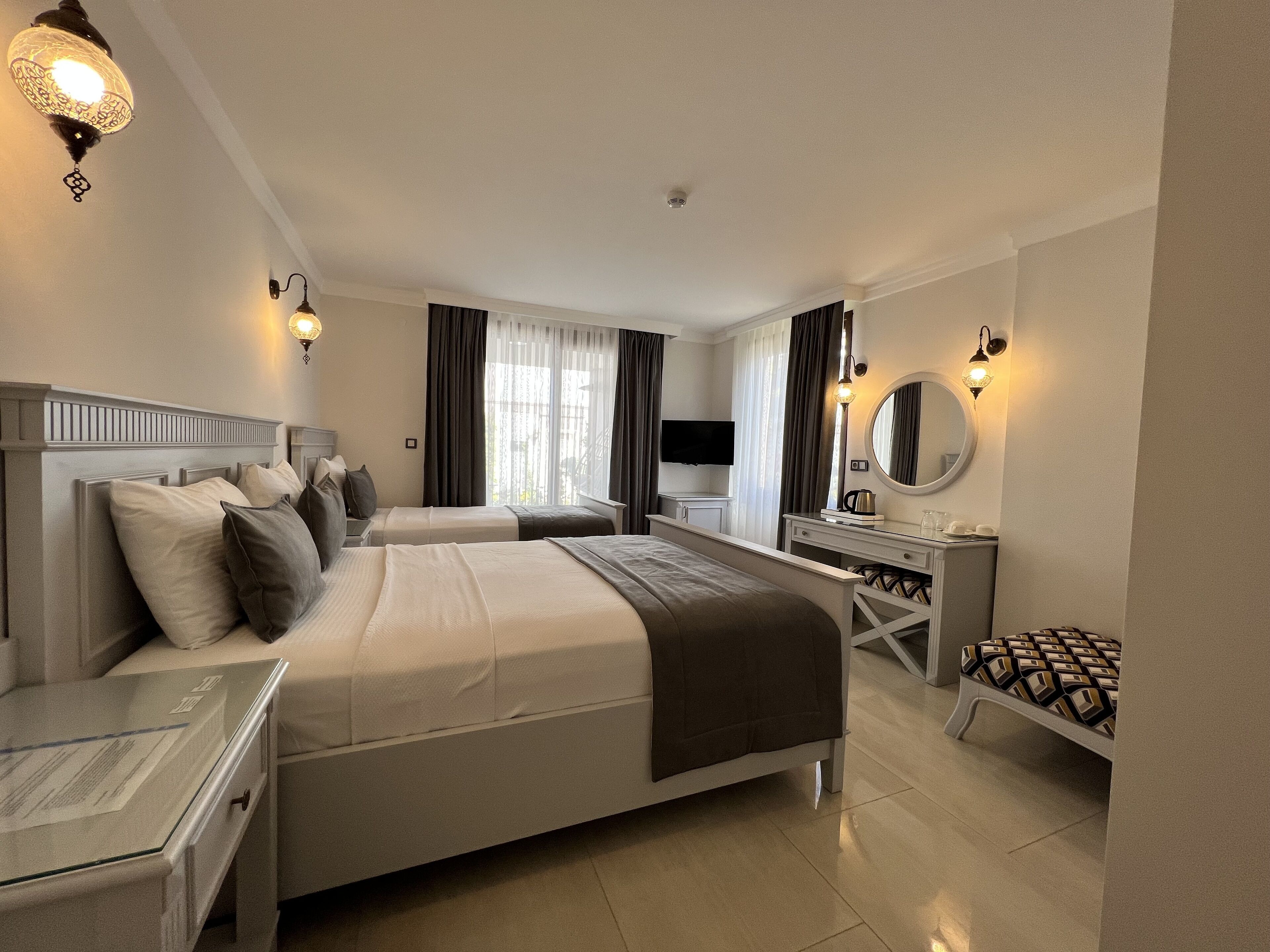 elite triple room, garden view | egyptian cotton sheets, premium bedding, tempur-pedic beds, free minibar