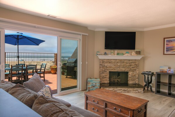 TV, fireplace, DVD player