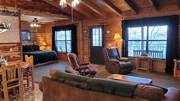 Smart TV, fireplace, DVD player