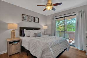 3 bedrooms, memory-foam beds, iron/ironing board, travel cot