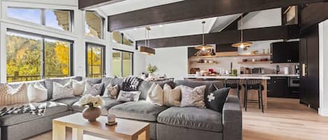 TV, fireplace, offices