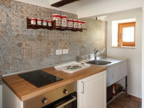 Fridge, cookware/dishes/utensils, freezer, dining tables - La Vallia by Interhome (Piea)