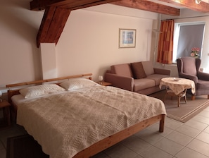 1 soveværelse, sengetøj