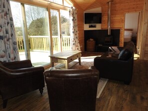 Smart TV, chimenea, reproductor de DVD y tenis de mesa 