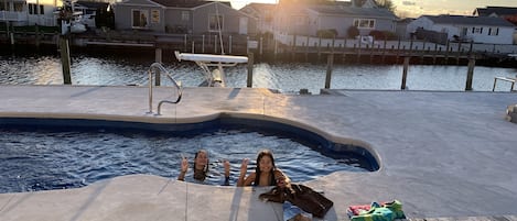 Outdoor pool, a heated pool