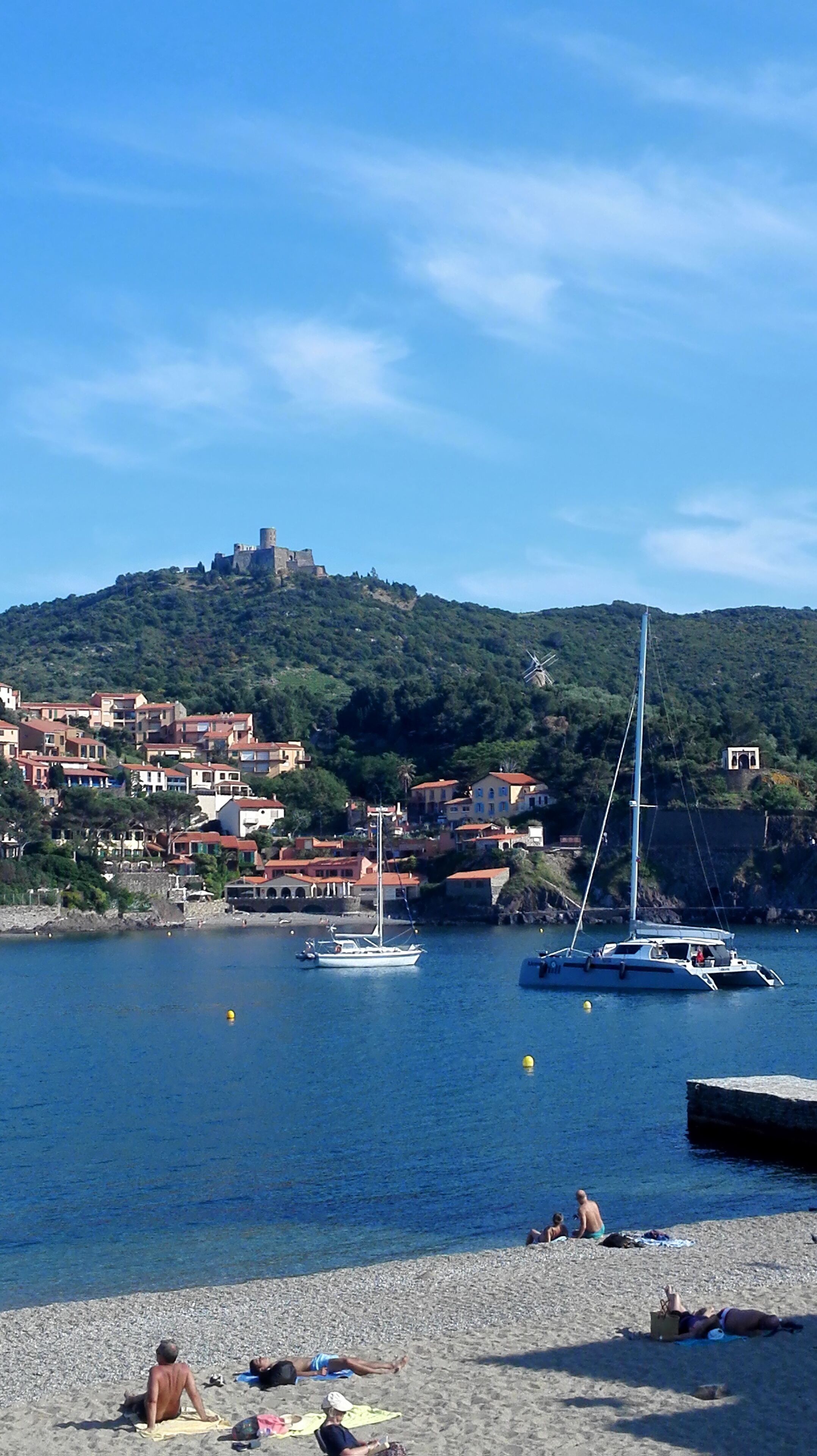 Plage, chaises longues