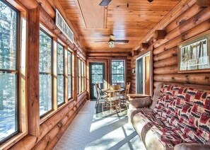 Smart TV, fireplace, video games, stereo