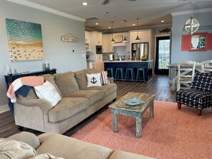 Smart TV, table football, ping pong, books