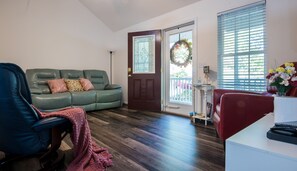 Smart TV, DVD player, books, video library