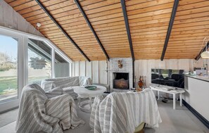 TV, fireplace - Gorgeous home in Dannemare with kitchen (Dannemare)