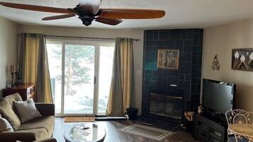 Smart TV, fireplace, Netflix, DVD player