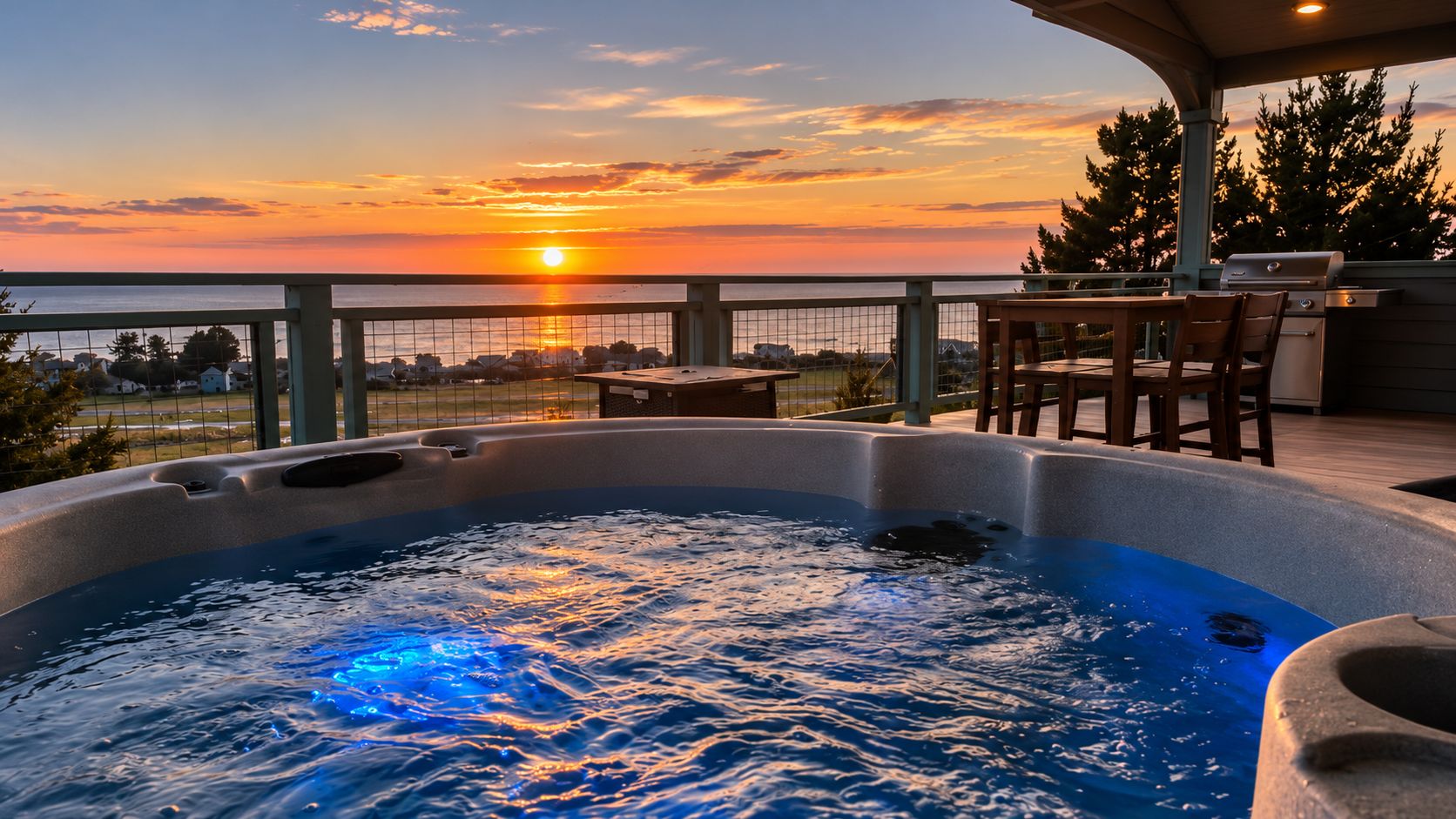 Outdoor spa tub