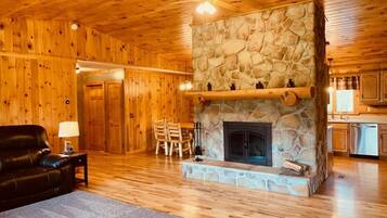 Smart TV, fireplace, video games