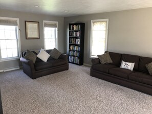 TV, DVD player, books