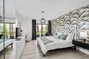 2 bedrooms, desk, iron/ironing board, travel cot